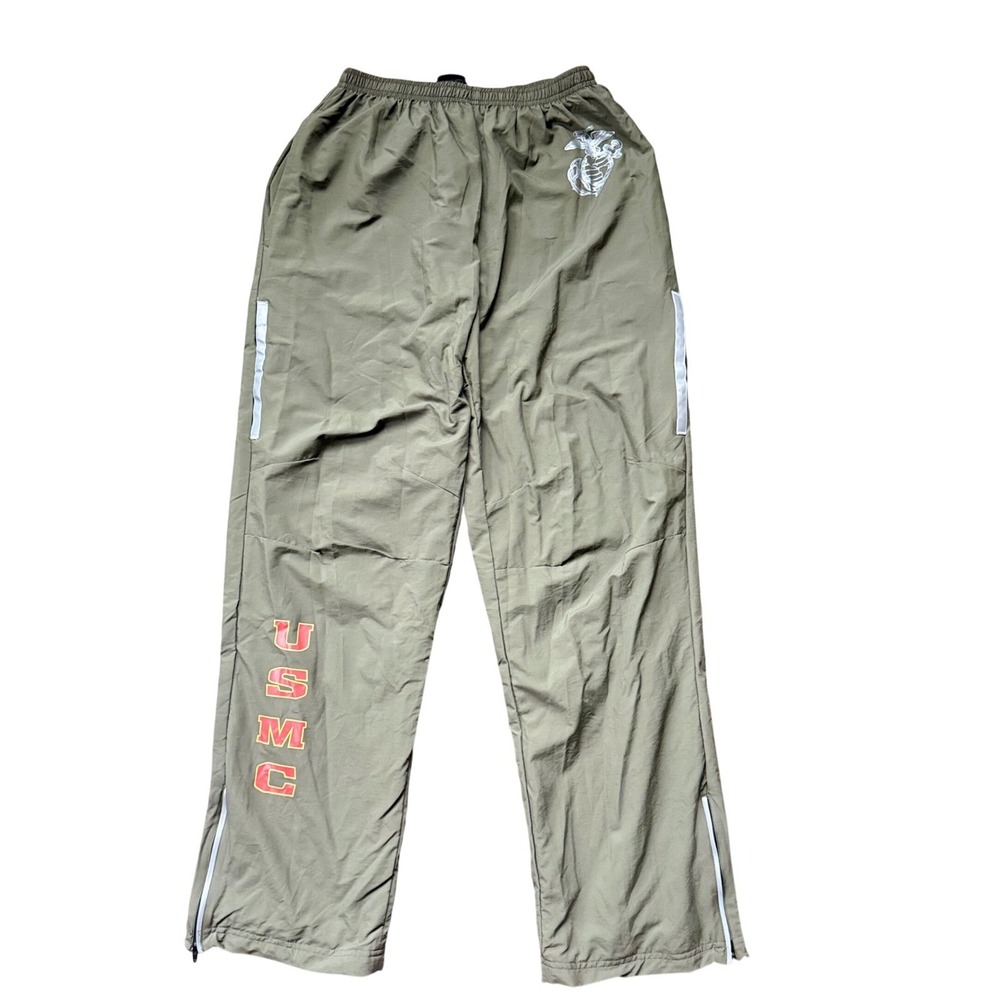SND USMC Marine Corps Running Suit Pants Mens Small Short Olive Green Reflective